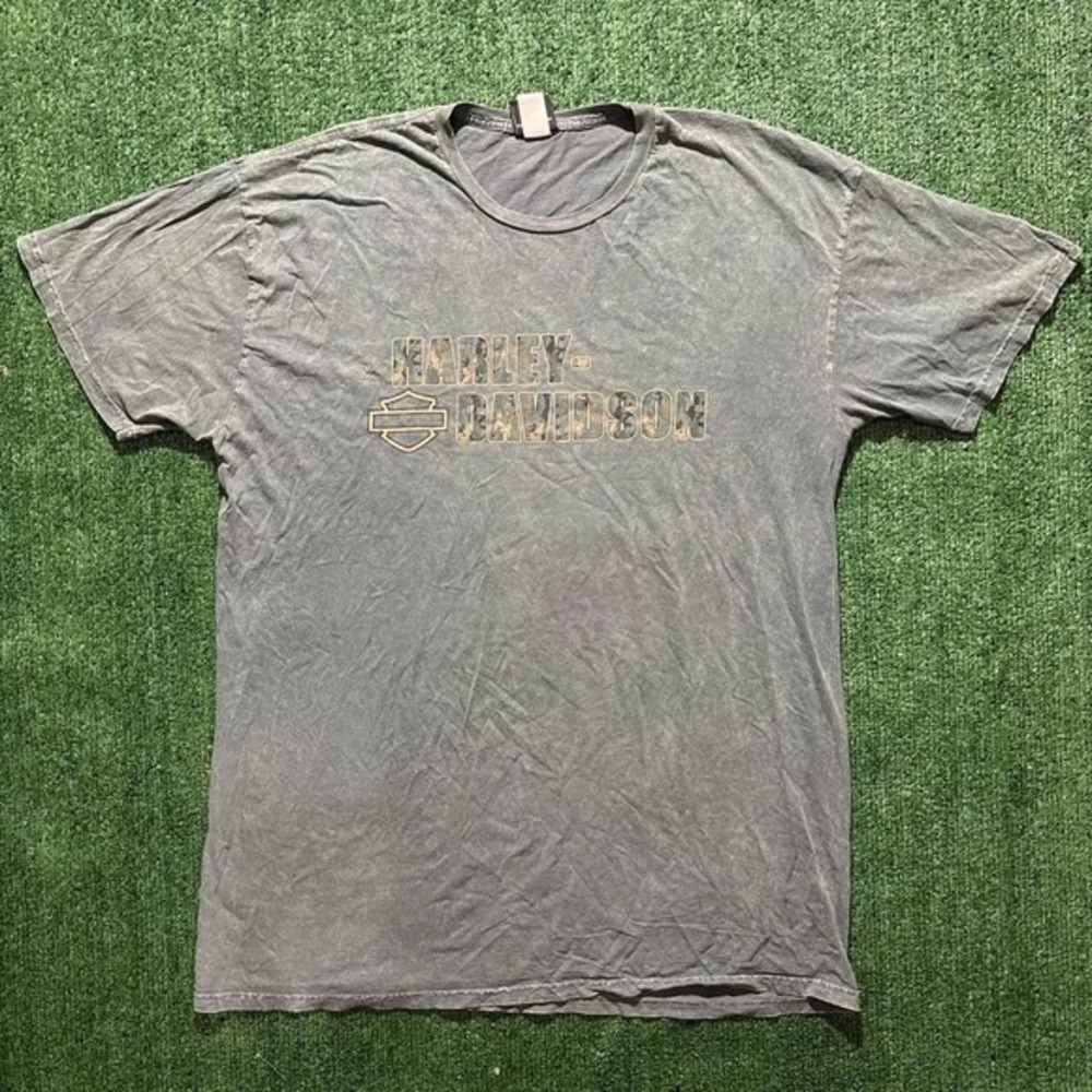 Y2K 2000s Harley Davidson camo style t-shirt Mens Size XXL